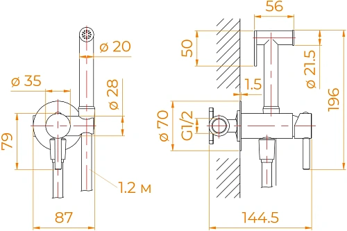 Гигиенический душ RGW Shower Panels SP-211Gb золото brush Гигиенический душ RGW Shower Panels SP-211Gb золото brush