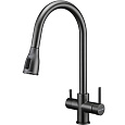 Смеситель для кухни Paulmark Lange вороненая сталь La214212-GM Смеситель для кухни Paulmark Lange вороненая сталь La214212-GM