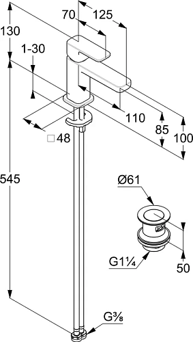 Смеситель для раковины Kludi RENON 42267N075 брашированное золото Смеситель для раковины Kludi RENON 42267N075 брашированное золото