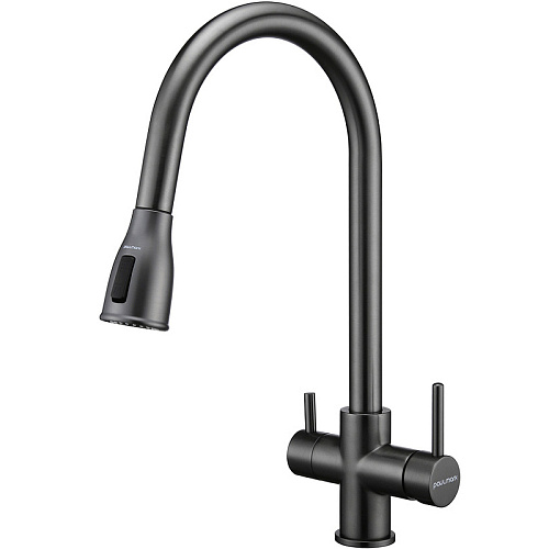 Смеситель для кухни Paulmark Lange вороненая сталь La214212-GM Смеситель для кухни Paulmark Lange вороненая сталь La214212-GM