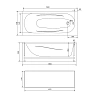 Экран для ванны фронтальный Damixa Willow WILL-150-070W-P Экран для ванны фронтальный Damixa Willow WILL-150-070W-P