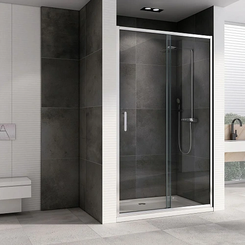 Душевая дверь ABBER Schwarzer Diamant AG301105 110 см универсальная, профиль хром, стекло прозрачное Душевая дверь ABBER Schwarzer Diamant AG301105 110 см универсальная, профиль хром, стекло прозрачное