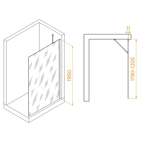 Душевая перегородка RGW Walk In WA-102 1200 мм 351010212-11 хром, Easy Clean Душевая перегородка RGW Walk In WA-102 1200 мм 351010212-11 хром, Easy Clean