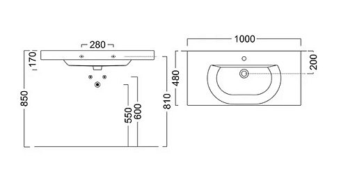 Раковина Kerama Marazzi BUONGIORNO подвесная/мебельная 100, белая глянцевая BG.wb.100 Раковина Kerama Marazzi BUONGIORNO подвесная/мебельная 100, белая глянцевая BG.wb.100