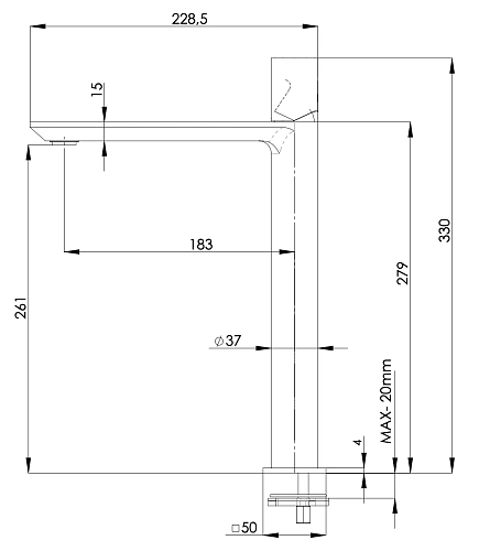 Смеситель для раковины Remer Edge EG512LXLNO, черный матовый Смеситель для раковины Remer Edge EG512LXLNO, черный матовый