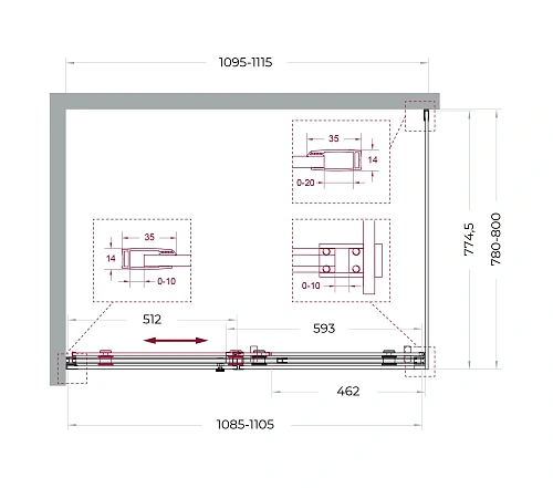Душевой уголок BelBagno SOFT_CLOSE-2-AH-1-110/80-C-Cr 110x80 см, профиль хром, стекло прозрачное Душевой уголок BelBagno SOFT_CLOSE-2-AH-1-110/80-C-Cr 110x80 см, профиль хром, стекло прозрачное