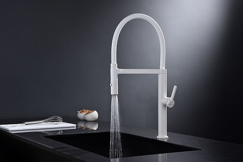 Смеситель для кухни Paulmark LEADER белый матовый Le214101-WH Смеситель для кухни Paulmark LEADER белый матовый Le214101-WH