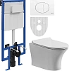 Комплект Унитаз подвесной STWORKI Дублин Db-01UP безободковый + Система инсталляции для унитазов STW 555163