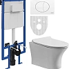 Комплект Унитаз подвесной STWORKI Дублин Db-01UP безободковый + Система инсталляции для унитазов STW 555163 Комплект Унитаз подвесной STWORKI Дублин Db-01UP безободковый + Система инсталляции для унитазов STW 555163