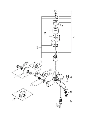 Смеситель для ванны GROHE BauClassic (32865000) хром Смеситель для ванны GROHE BauClassic (32865000) хром