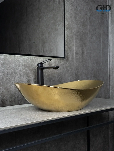 Раковина Gid Gd9811 53340 накладная золотая 61x37x15 Раковина Gid Gd9811 53340 накладная золотая 61x37x15