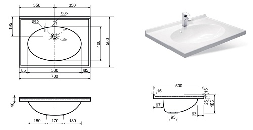 Раковина Эстет Lilia silk ФР-00014942 700х500 накладная Раковина Эстет Lilia silk ФР-00014942 700х500 накладная