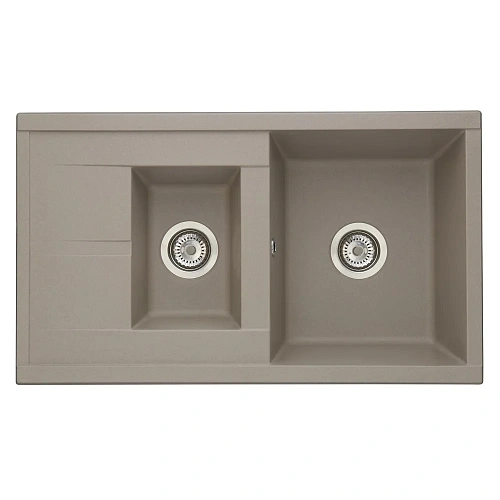 Кухонная мойка Aquaton Делия 87 1A716232DE250 из литого мрамора, серый шелк Кухонная мойка Aquaton Делия 87 1A716232DE250 из литого мрамора, серый шелк