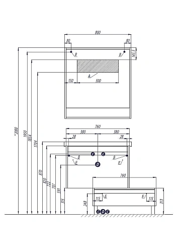 Зеркало Aquaton Капри 80 Бетон пайн 1A230402KPDA0 Зеркало Aquaton Капри 80 Бетон пайн 1A230402KPDA0