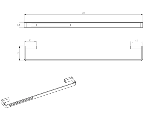 Полотенцедержатель Boheme Q 10942-SGM черный Полотенцедержатель Boheme Q 10942-SGM черный