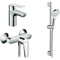 Комплект смесителей Hansgrohe Logis E SetLogisE70B 71177000+71610000+26532400 с душевым гарнитуром Комплект смесителей Hansgrohe Logis E SetLogisE70B 71177000+71610000+26532400 с душевым гарнитуром