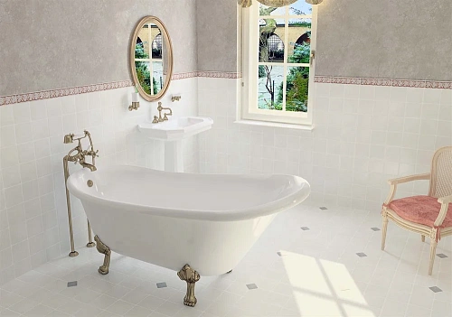 Ванна из искусственного камня Astra-Form Роксбург ножки золото 1010032 Ванна из искусственного камня Astra-Form Роксбург ножки золото 1010032