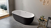 Картинка анонса товара «ванна отдельностоящая belbagno bb70-1500-800-w/nm белый внутри черный матовый снаружи 1500x800 акриловая»