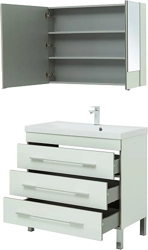 Комплект мебели Aquanet Верона 90 белый (напольный 3 ящика) 00287660 Комплект мебели Aquanet Верона 90 белый (напольный 3 ящика) 00287660