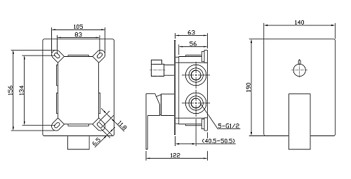 Смеситель для душа BelBagno ROMANO ROM-VDI-CRM встраиваемый хром Смеситель для душа BelBagno ROMANO ROM-VDI-CRM встраиваемый хром