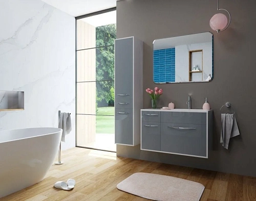 Шкаф-пенал Эстет Barcelona ФР-00003589 подвесной, правый 1 ящик 350х350х1747 Шкаф-пенал Эстет Barcelona ФР-00003589 подвесной, правый 1 ящик 350х350х1747