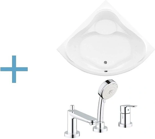 Акриловая ванна Aquanet Malta New 150x150 (каркас + смеситель Grohe BauEdge 2511700A) 00204003 + 00142192 + 00240613 Акриловая ванна Aquanet Malta New 150x150 (каркас + смеситель Grohe BauEdge 2511700A) 00204003 + 00142192 + 00240613