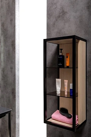 Шкаф-пенал Armadi Art LOFT низкий light wood, полки стекло 895-L Шкаф-пенал Armadi Art LOFT низкий light wood, полки стекло 895-L