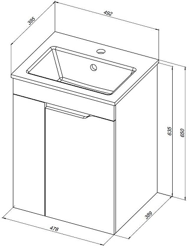 Тумба под раковину Aquanet Практика 50 маренго 00330452 напольная/подвесная Тумба под раковину Aquanet Практика 50 маренго 00330452 напольная/подвесная