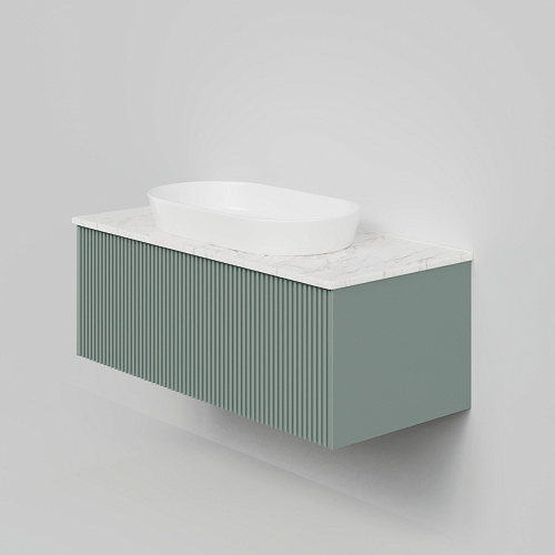 Тумба под раковину La Fenice TERRA Grigio 100 NFNC-01-TER-G-100-3-GG серо-зеленая матовая с белой столешницей Тумба под раковину La Fenice TERRA Grigio 100 NFNC-01-TER-G-100-3-GG серо-зеленая матовая с белой столешницей