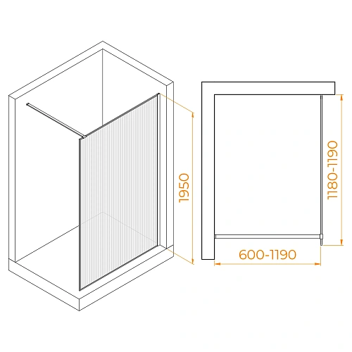 Душевая перегородка RGW Walk In WA-08B 1200 мм 06100812-154 черный, Easy Clean Душевая перегородка RGW Walk In WA-08B 1200 мм 06100812-154 черный, Easy Clean