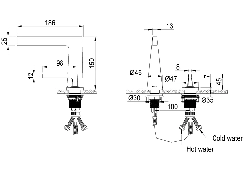 Смеситель для раковины Boheme Duo 161-G GOLD Смеситель для раковины Boheme Duo 161-G GOLD