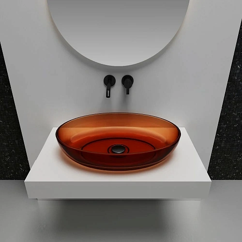 Раковина ABBER Kristall AT2801Opal прозрачная, накладная, коричневая Раковина ABBER Kristall AT2801Opal прозрачная, накладная, коричневая