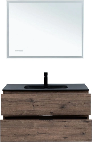 Тумба под раковину Aquanet Алвита New 100 2 ящика, дуб веллингтон табак 00334188 подвесная Тумба под раковину Aquanet Алвита New 100 2 ящика, дуб веллингтон табак 00334188 подвесная