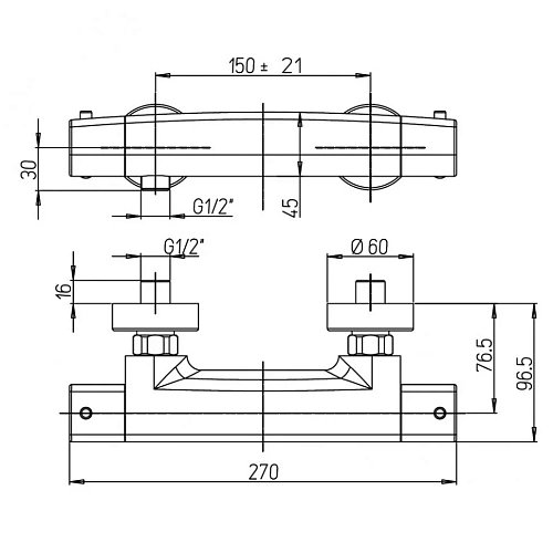 Смеситель для душа Paini Nove 09CR511TH с термостатом, хром Смеситель для душа Paini Nove 09CR511TH с термостатом, хром