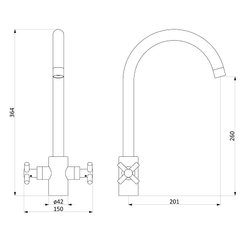 Смеситель для кухни Damixa Neo Classic 270000000 Смеситель для кухни Damixa Neo Classic 270000000