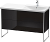 Картинка анонса товара «тумба под раковину duravit xsquare xs446904040 напольная 121 см черный глянцевый»