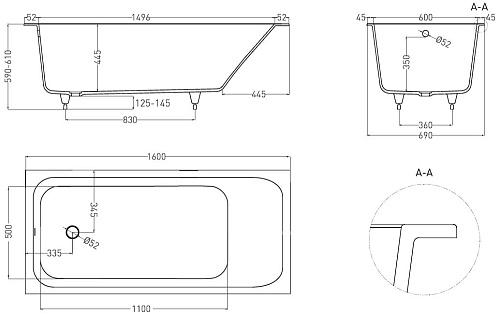 Ванна из искусственного камня Salini ORLANDA 160x70 102025M S-Stone Ванна из искусственного камня Salini ORLANDA 160x70 102025M S-Stone