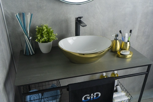 Раковина Gid Nc999 52229 накладная белая / золото 41x34x15 Раковина Gid Nc999 52229 накладная белая / золото 41x34x15