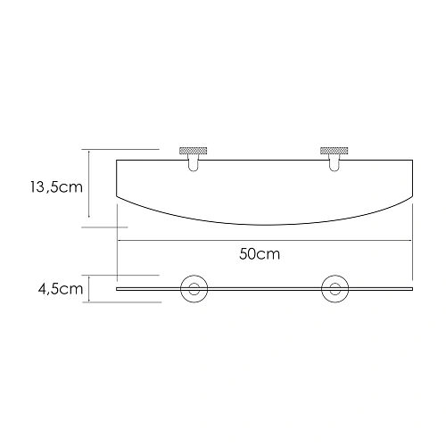 Полка WasserKRAFT Tauber K-64424 стеклянная никель Полка WasserKRAFT Tauber K-64424 стеклянная никель