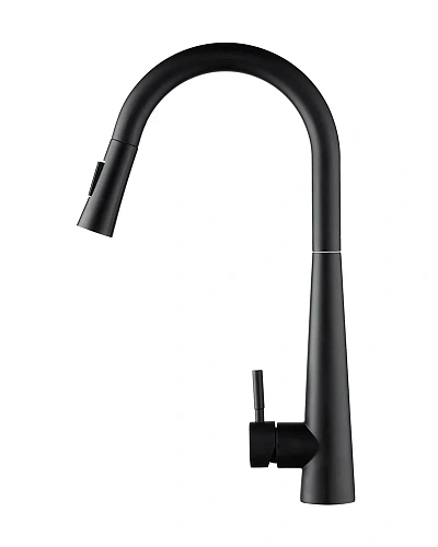 Смеситель для кухни Orange Steel M99-007b с вытяжным изивом, черный Смеситель для кухни Orange Steel M99-007b с вытяжным изивом, черный