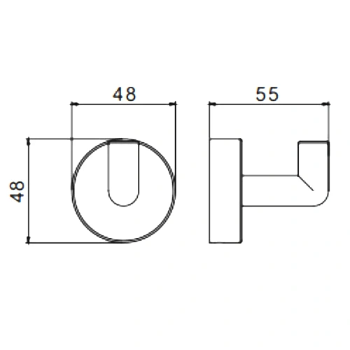 Крючок Raglo R320.05.09 одинарный, графит Крючок Raglo R320.05.09 одинарный, графит