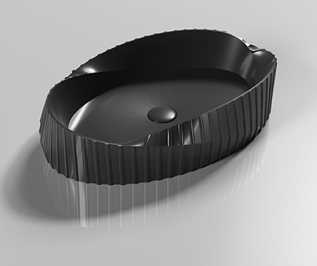 Раковина CeramaLux 78750MB накладная, черный матовый