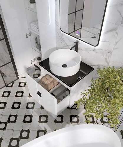 Тумба под раковину GROSSMAN НОРМА-60 см с 1-ящ. белый глянец (ум.GR-3013,3016) подвесная 106016 Тумба под раковину GROSSMAN НОРМА-60 см с 1-ящ. белый глянец (ум.GR-3013,3016) подвесная 106016