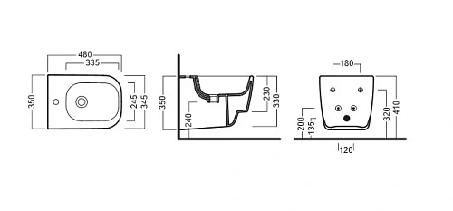 Биде подвесное HATRIA FUSION 48 YXJ801 Биде подвесное HATRIA FUSION 48 YXJ801