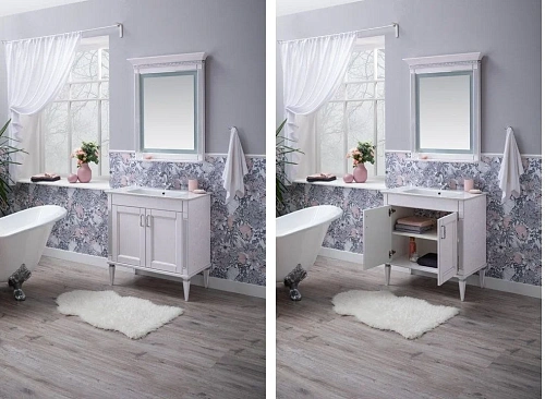 Комплект мебели Aquanet Селена 90 белый/серебро 00233126 Комплект мебели Aquanet Селена 90 белый/серебро 00233126