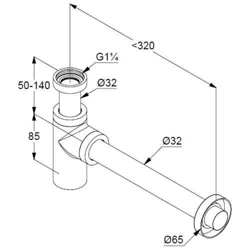 Сифон для раковины Kludi 10020N0-00 брашированное золото Сифон для раковины Kludi 10020N0-00 брашированное золото