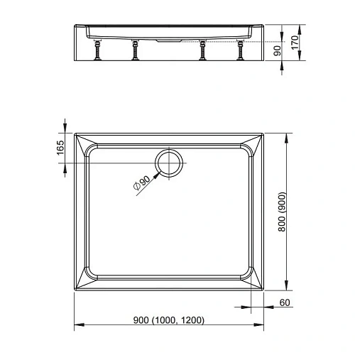Душевой поддон Radaway Laros D SLD91217-01 120x90 Душевой поддон Radaway Laros D SLD91217-01 120x90