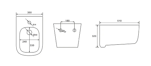 Биде подвесное CHARUS KELSTON BD700-142W Биде подвесное CHARUS KELSTON BD700-142W