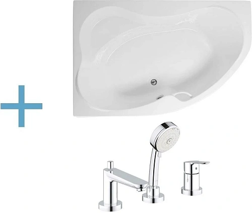 Акриловая ванна Aquanet Capri 170x110 L (каркас + смеситель Grohe BauEdge 2511700A) 00203914 + 00155683 + 00240613 Акриловая ванна Aquanet Capri 170x110 L (каркас + смеситель Grohe BauEdge 2511700A) 00203914 + 00155683 + 00240613