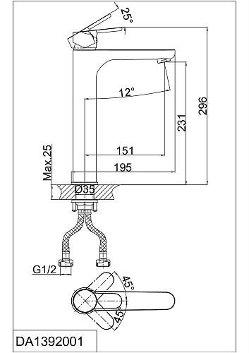 Смеситель для раковины D&K Marx Rhein DA1392001 Смеситель для раковины D&K Marx Rhein DA1392001